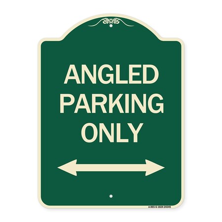 Signmission Angle Parking W/ Bidirectional Arrow Heavy-Gauge Aluminum Sign, 24" x 18", G-1824-24345 A-DES-G-1824-24345